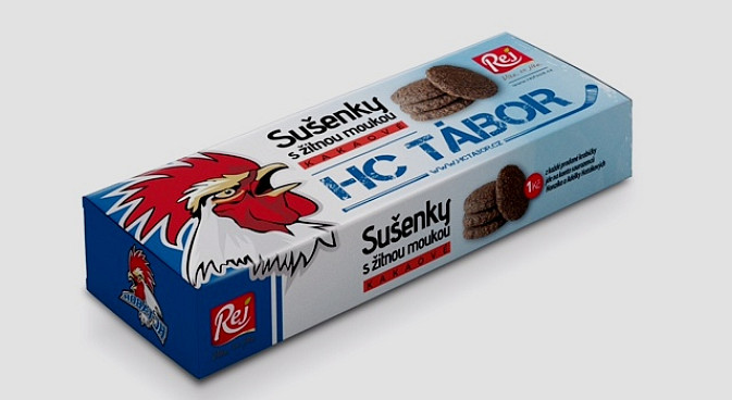 Klub HC Tábor servíruje fanouškům originální kohoutí sušenky od společnosti Rej, s.r.o.