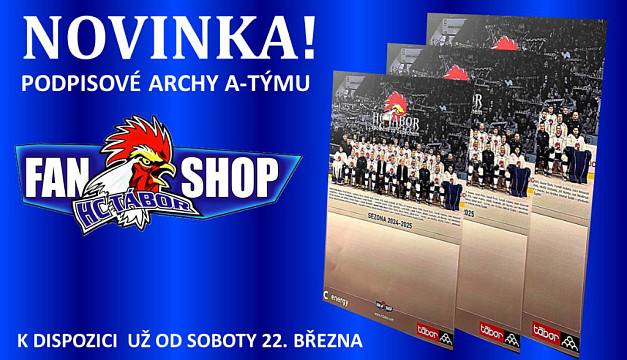 Novinka ve fanshopu: už od soboty nabízí originální podpisové archy A-týmu
